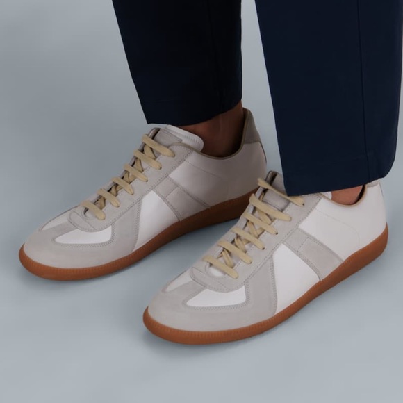 Maison Martin Margiela Shoes - MAISON MARGIELA Replica low-top leather and suede sneakers (EU 39 | US 6)